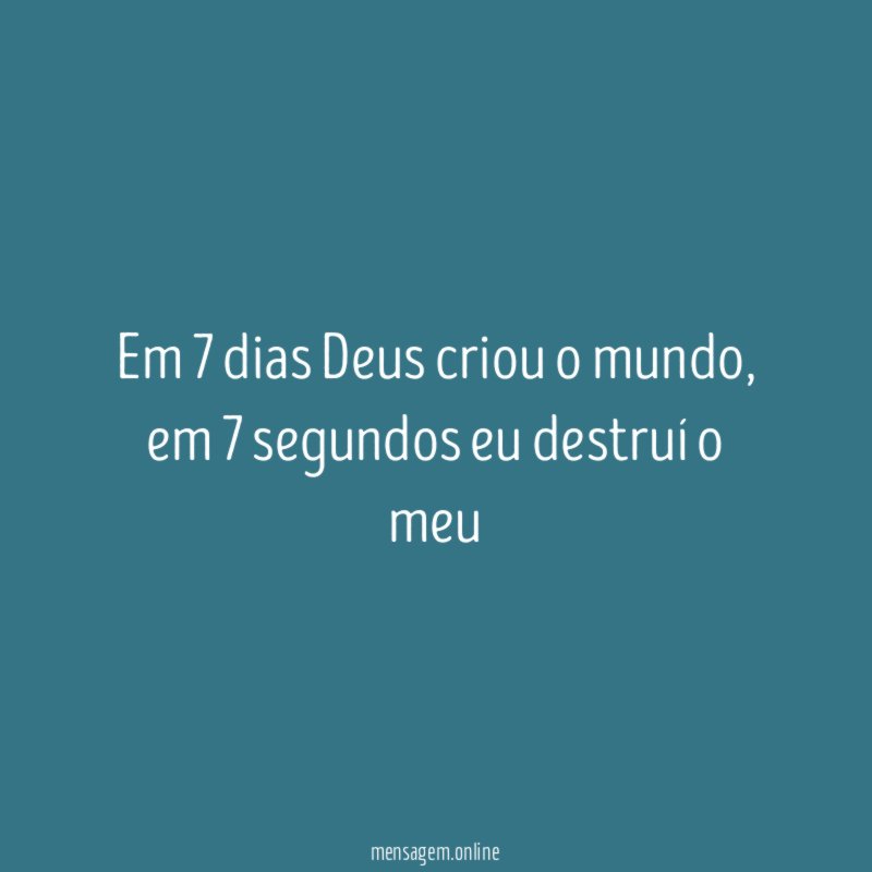 Em 7 dias Deus criou o mundo