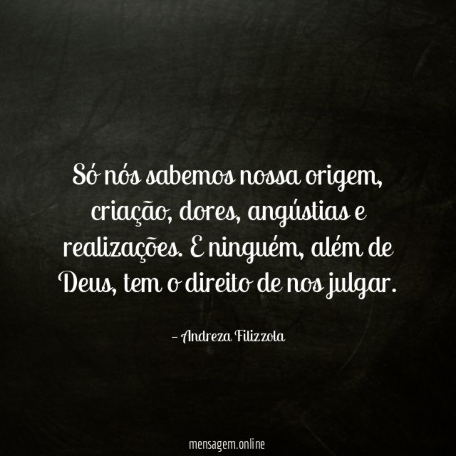 Só nós sabemos nossa origem