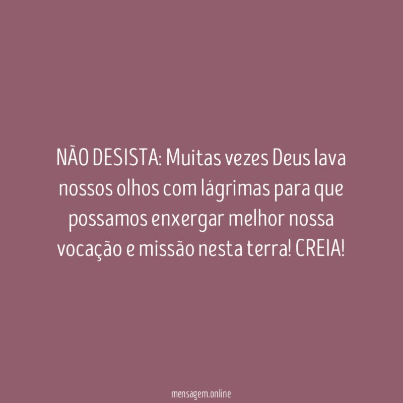 NÃO DESISTA
