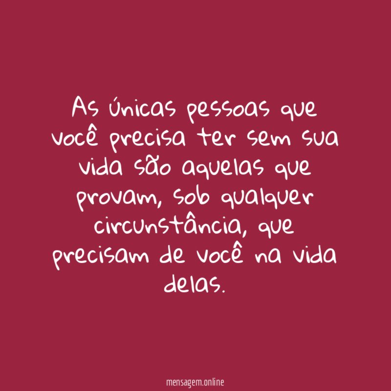 As únicas pessoas