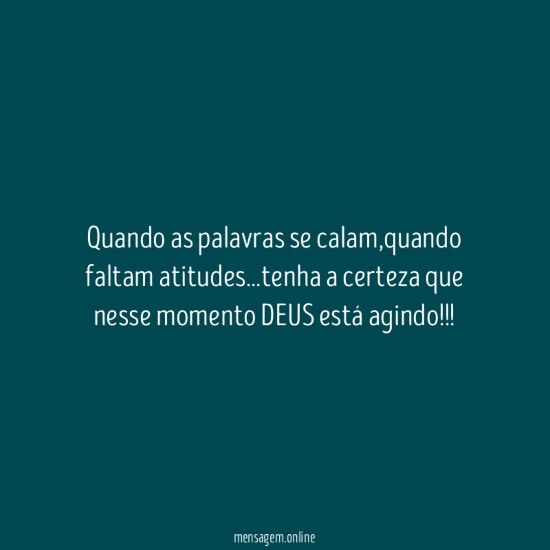 Quando as palavras se calam