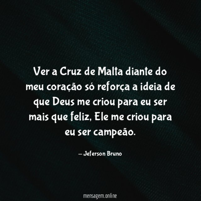 Ver a Cruz de Malta diante do meu