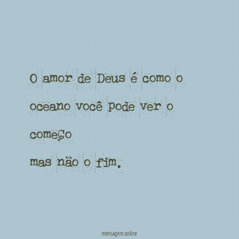O amor de Deus é como o oceano