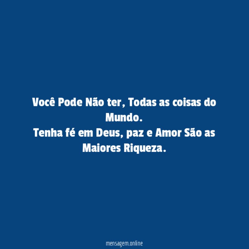 Você Pode Não ter