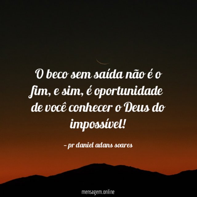 O beco sem saída não é o fim