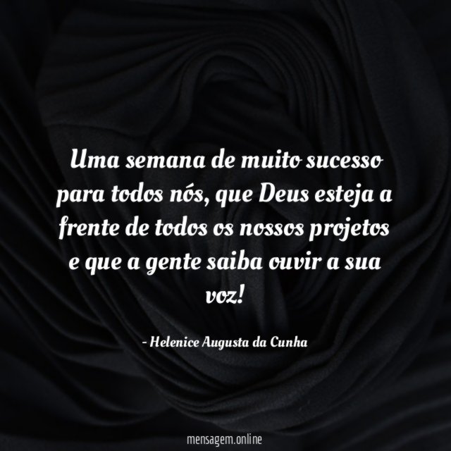 Uma semana de muito sucesso para todos nós