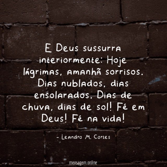 E Deus sussurra interiormente