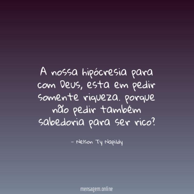 A nossa hipócresia para com Deus