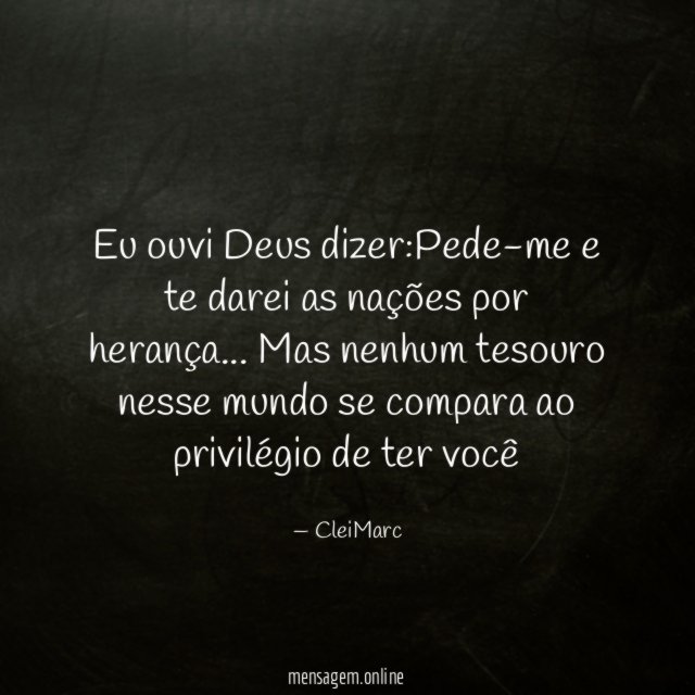 Eu ouvi Deus dizer