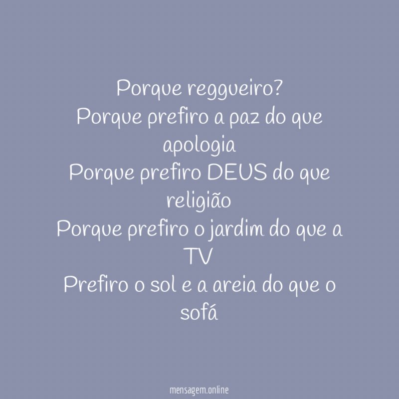 Porque reggueiro