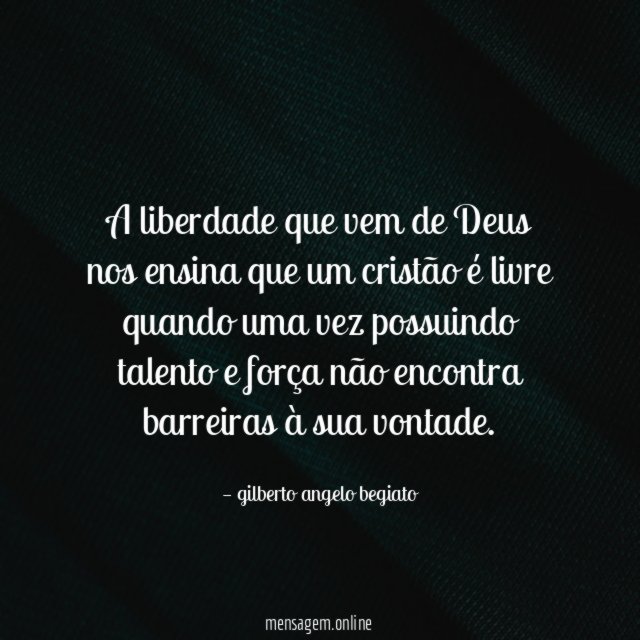 A liberdade que vem de Deus nos ensina