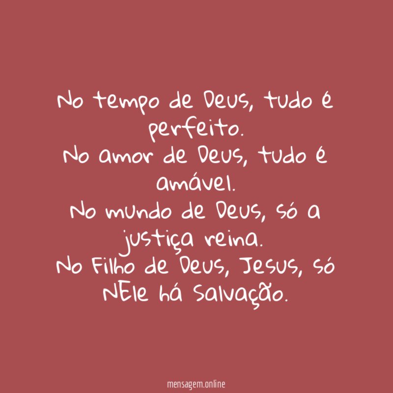 No tempo de Deus