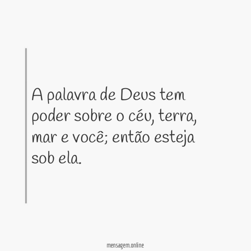 A palavra de Deus tem poder sobre o céu