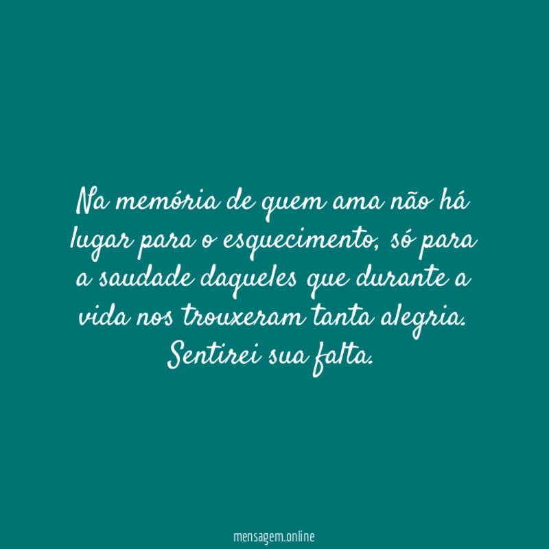 Sentirei sua falta