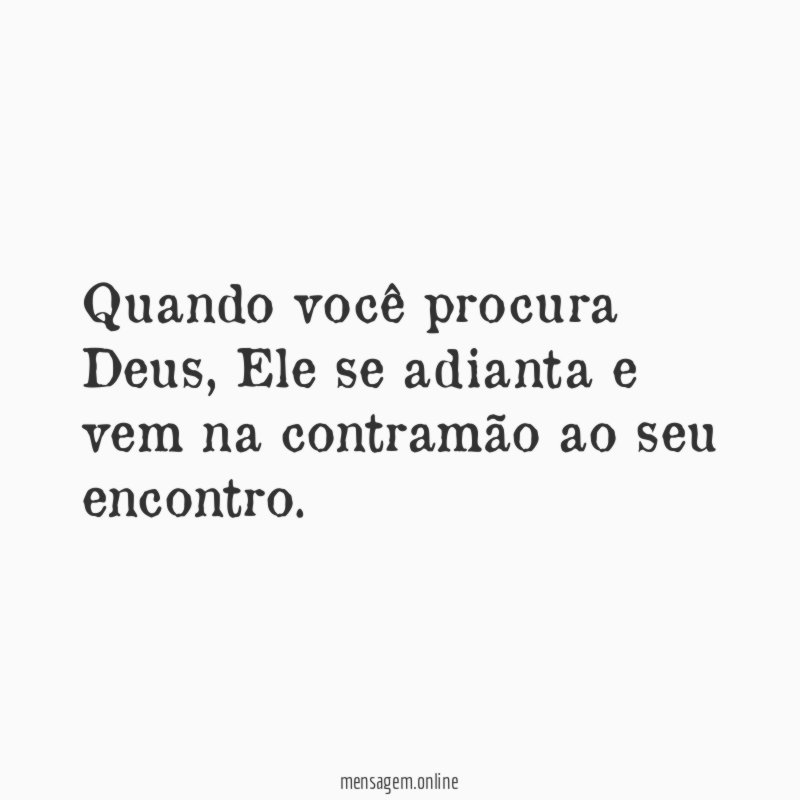 Quando você procura Deus