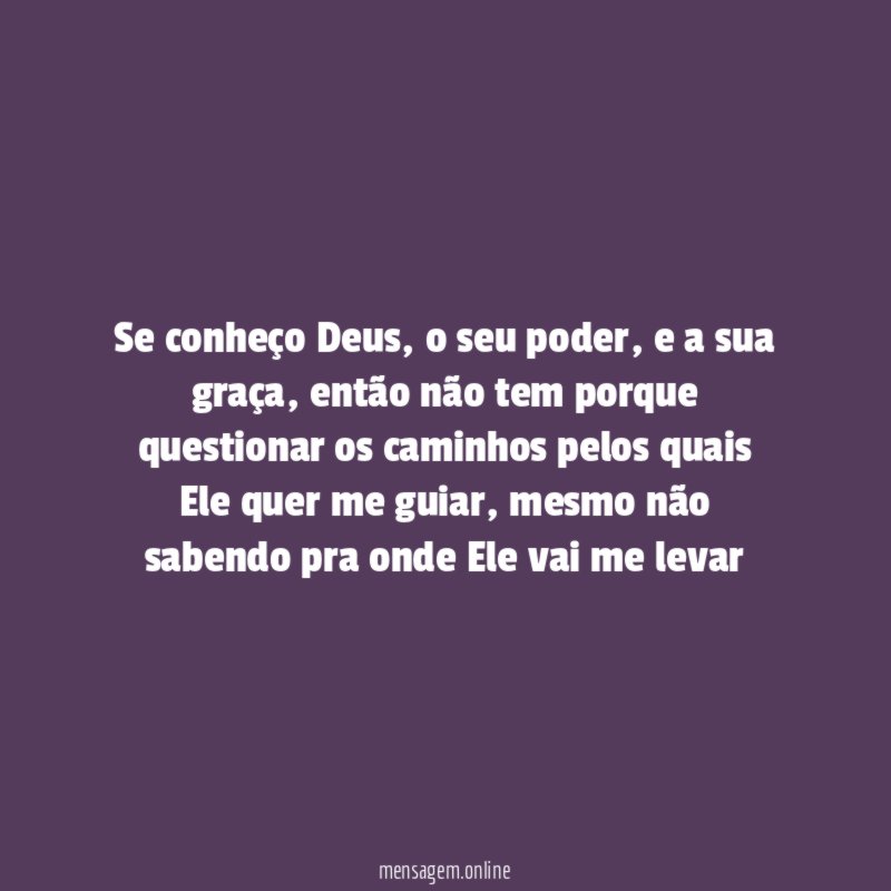Se conheço Deus