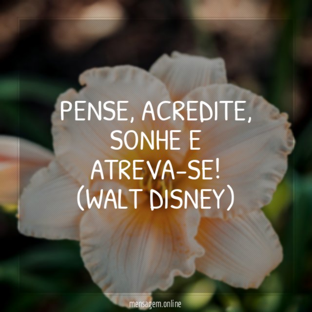 Pense, acredite, sonhe