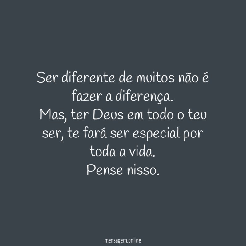 Ser diferente de muitos não é fazer a diferença