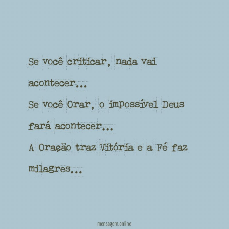 Se você criticar