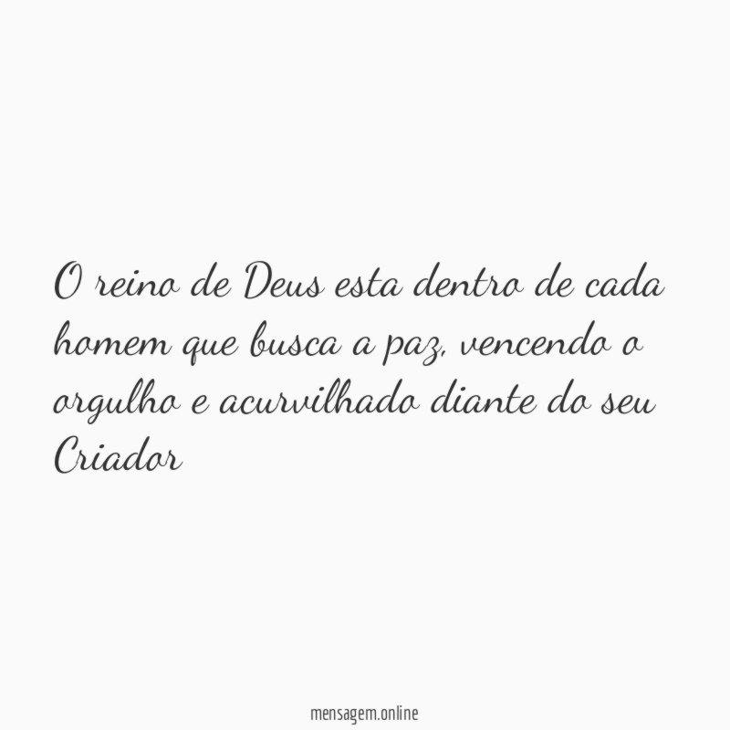 O reino de Deus esta dentro de cada