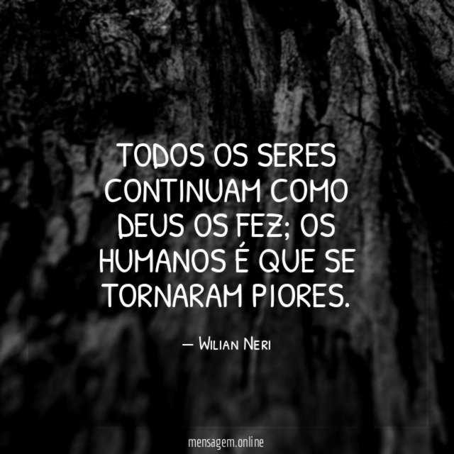 Todos os seres continuam como Deus os fez