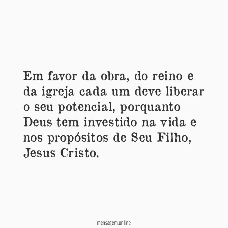 Em favor da obra
