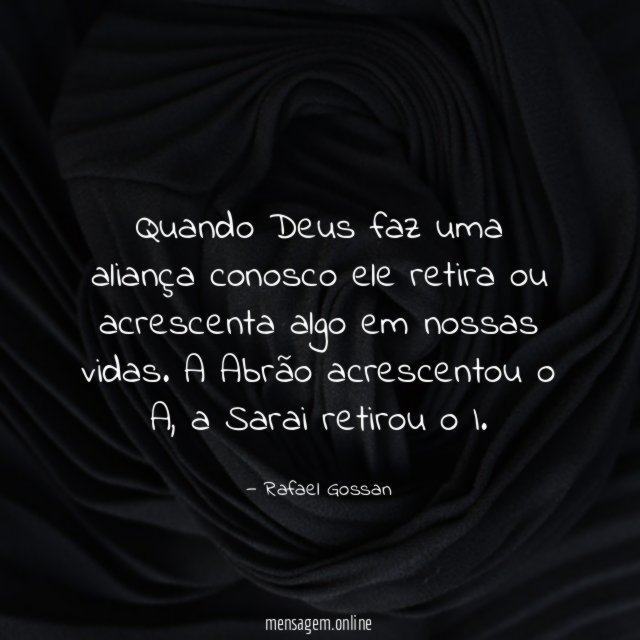 Quando Deus faz uma aliança conosco ele retira