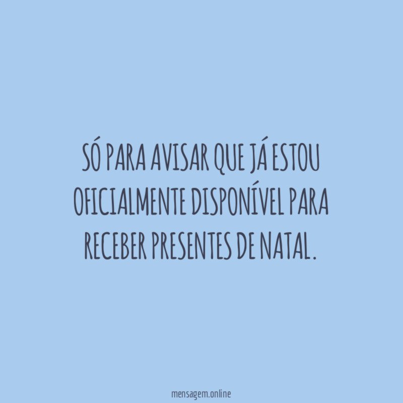 Só para avisar