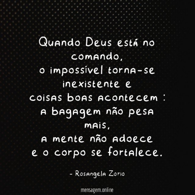 Quando Deus está no comando