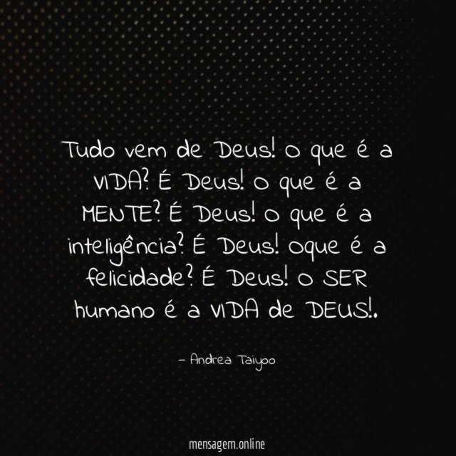 Tudo vem de Deus