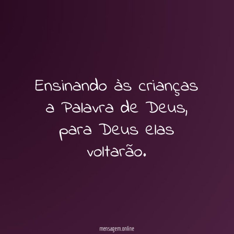 Ensinando às crianças a Palavra de Deus