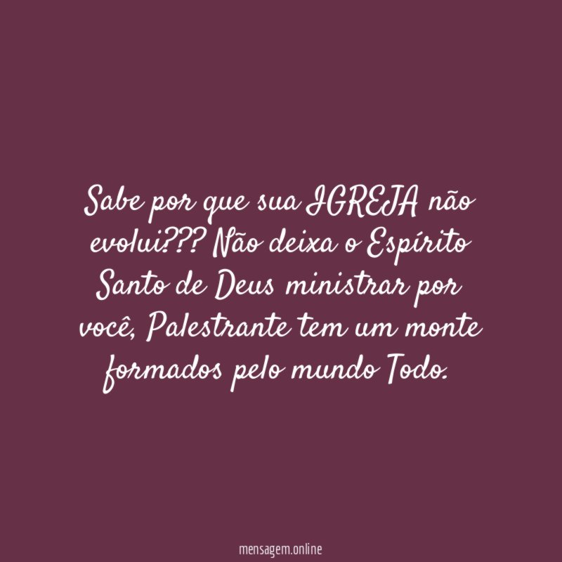 Sabe por que sua IGREJA não evolui