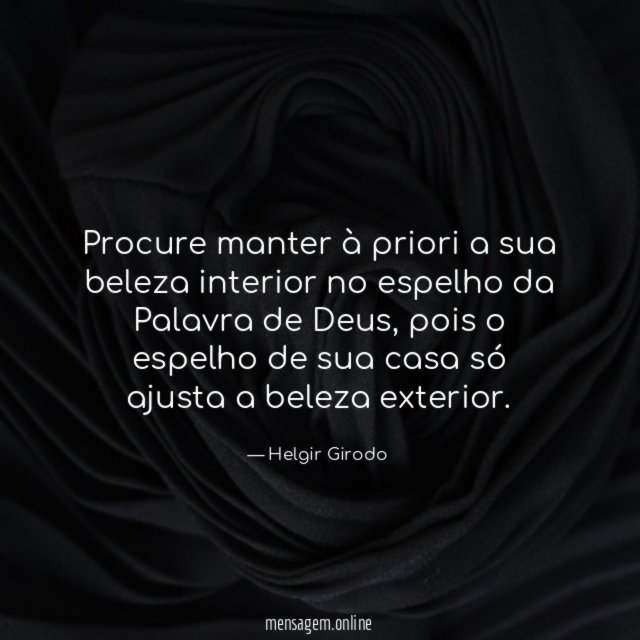 Procure manter à priori a sua beleza interior