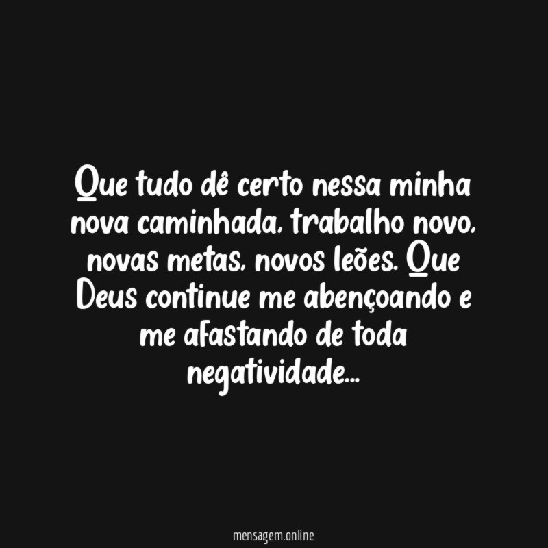 Que tudo dê certo