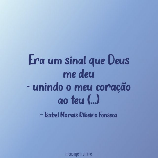 Era um sinal que Deus me deu - unindo