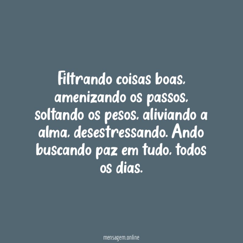 Paz em tudo
