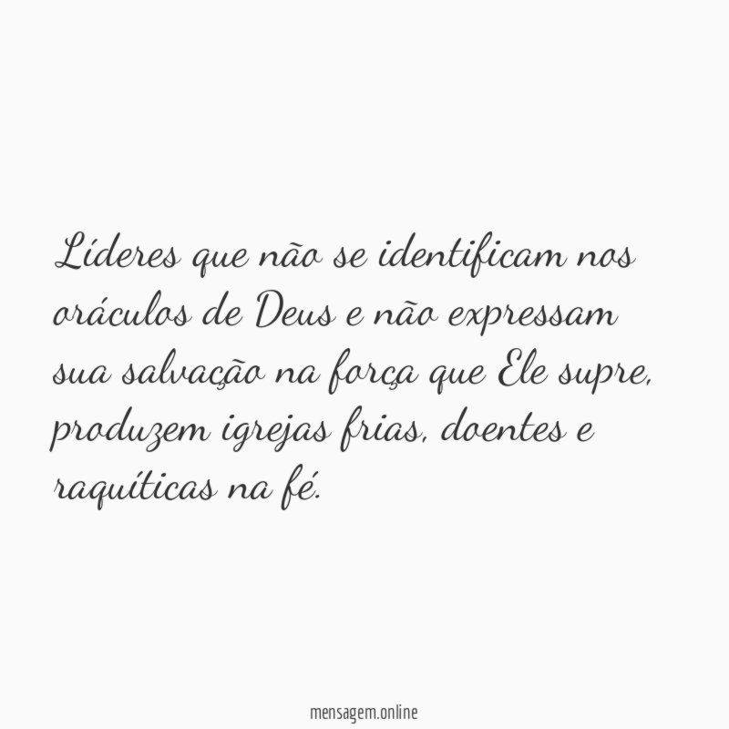 Líderes que não se identificam nos oráculos de