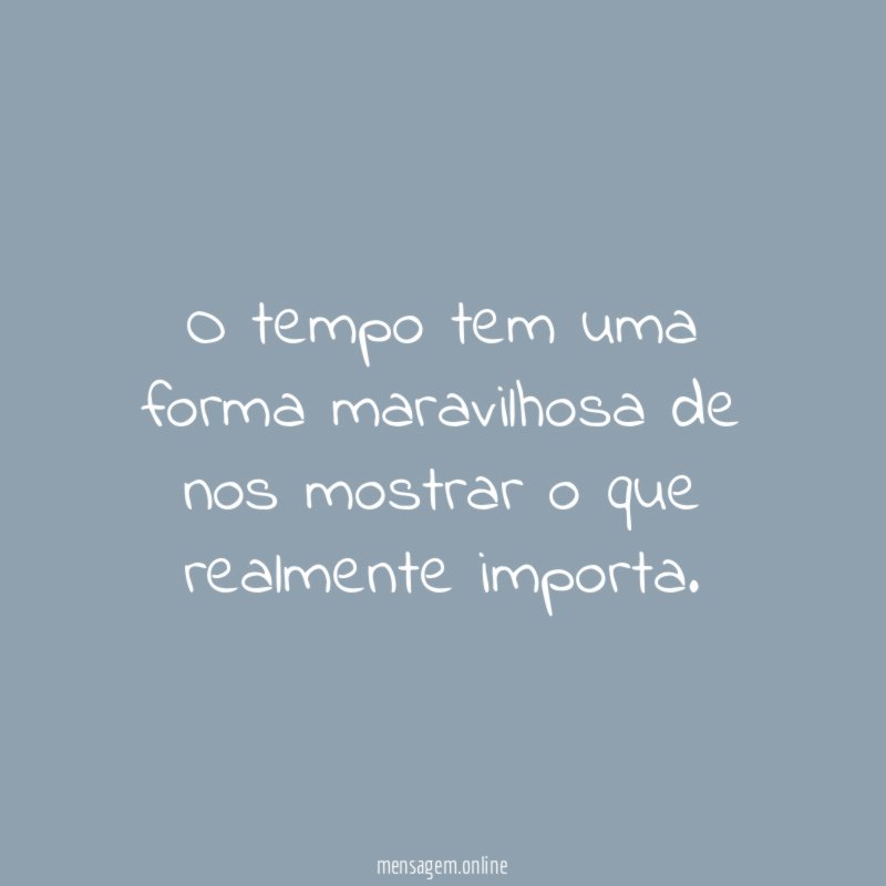 O que realmente importa