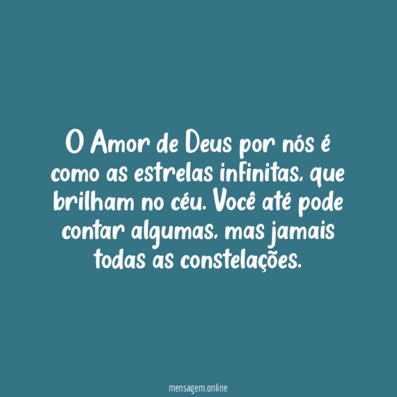 O Amor de Deus por nós é como as estrelas infinitas