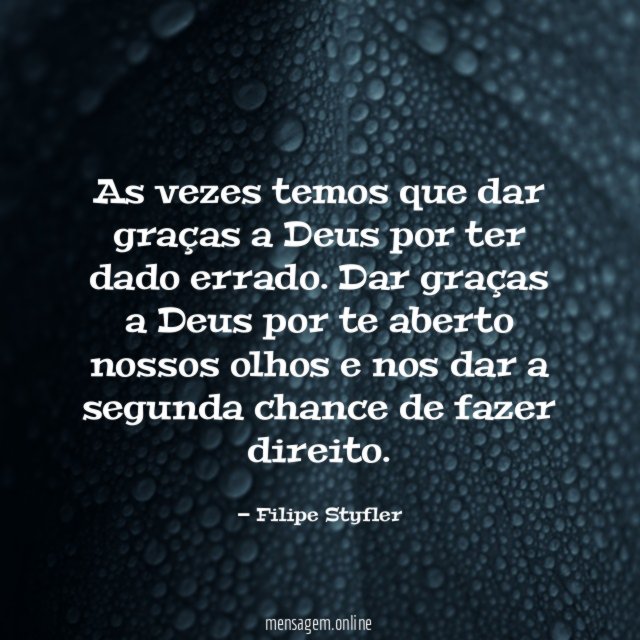 As vezes temos que dar graças a Deus