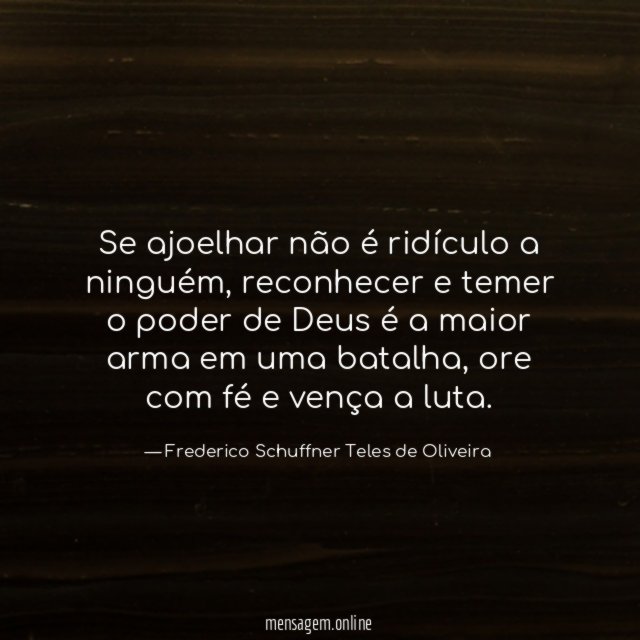 Se ajoelhar não é ridículo a ninguém