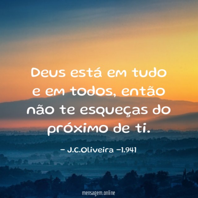 Deus está em tudo e em todos