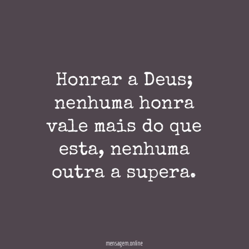 Honrar a Deus