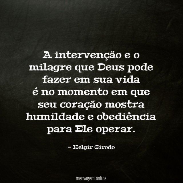 A intervenção e o milagre que Deus pode