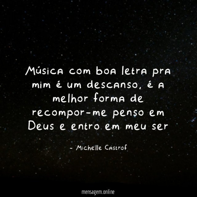 música com boa letra pra mim é um descanso