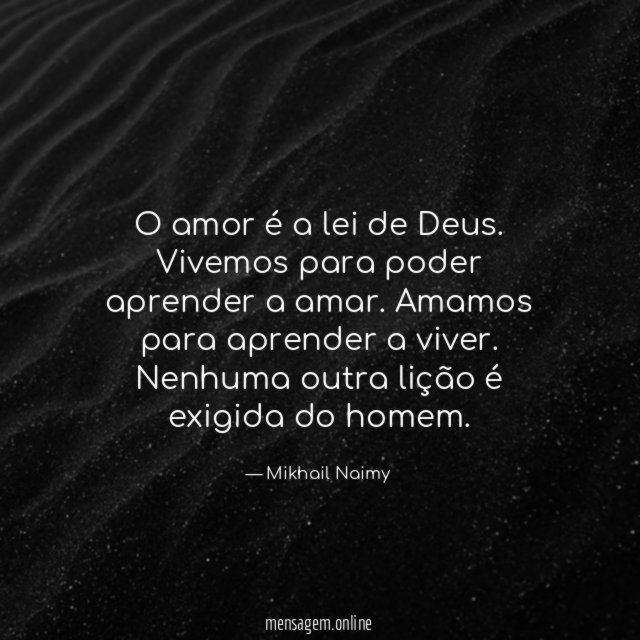 O amor é a lei de Deus