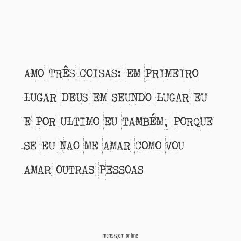 AMO TRÊS COISAS