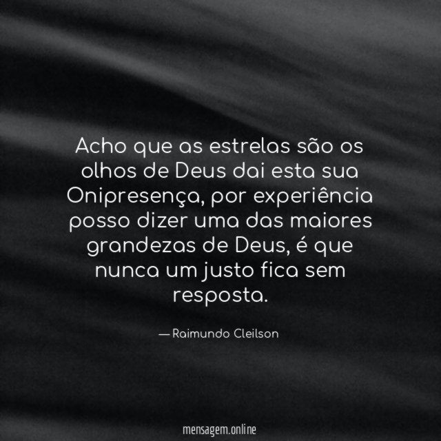 Acho que as estrelas são os olhos de