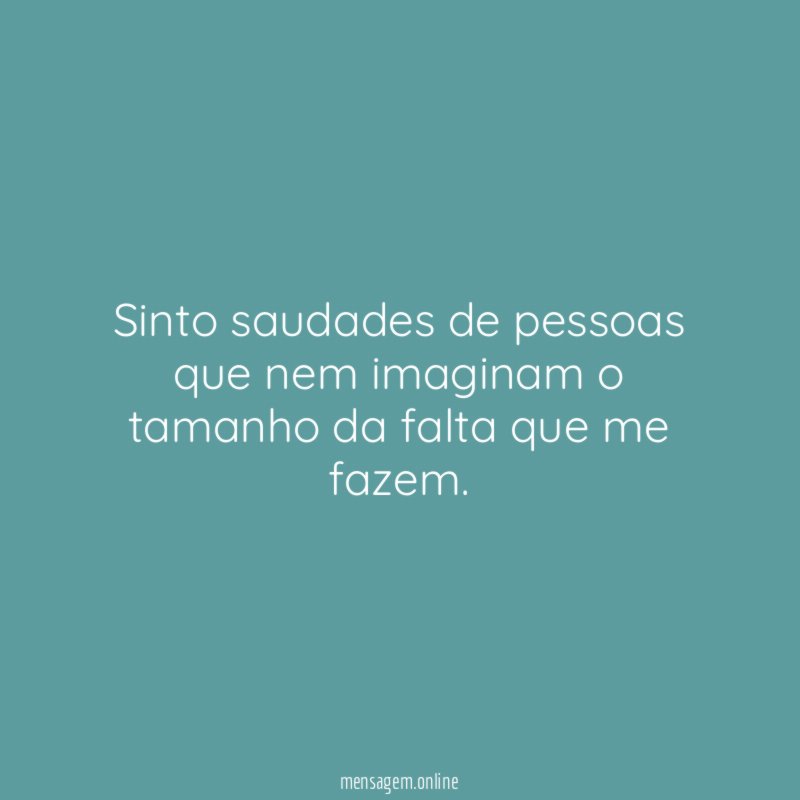 Sinto saudades