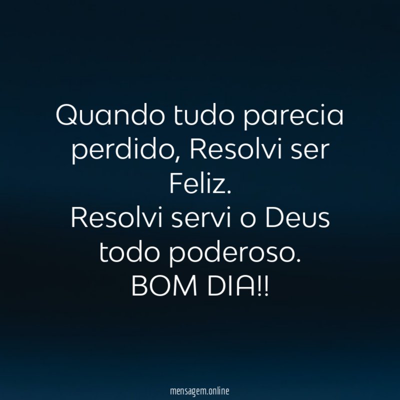 Quando tudo parecia perdido